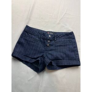 Guess Shorts Womens Size 30 Blue Denim Dark Wash Chino Pockets Casual Preppy Y2K